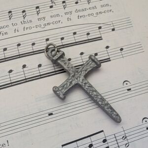 Silver Cross Nail Pendant